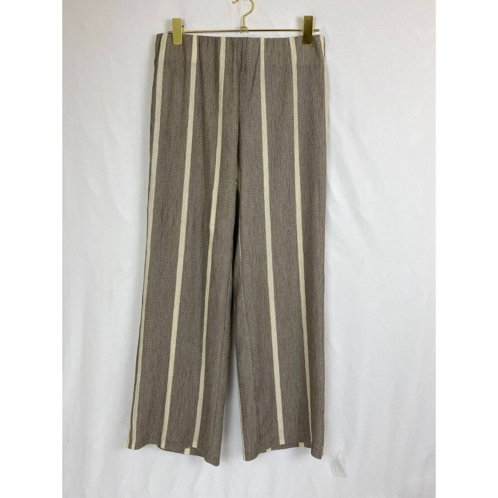 Soft Surrounding Wide Leg Gauze Pants Womens Small Brown Striped Lyocell Stretch